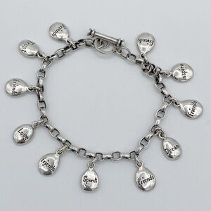 Vintage Sterling Silver 925 Dangle Friendship Charm Bracelet